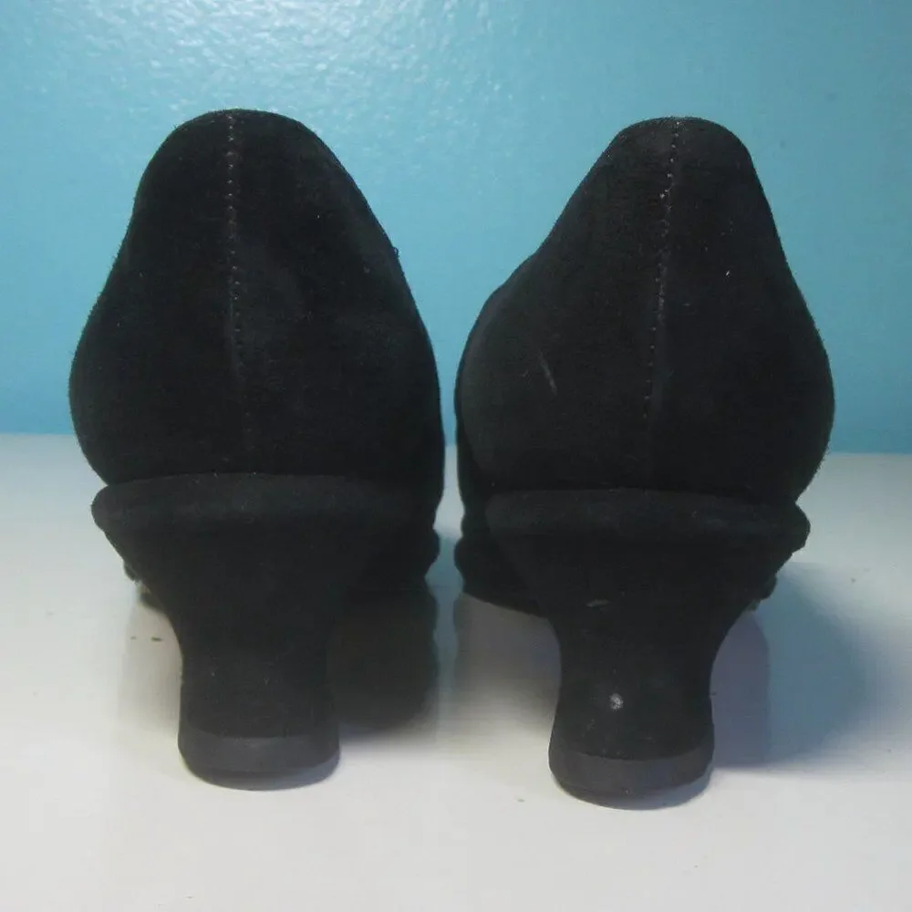 Yoki Suzukee Women's Heels Leather 8 Vintage 90s Office Siren Sculptural Pumps
